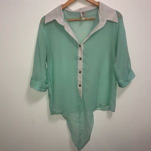 Blue greenish transparent top